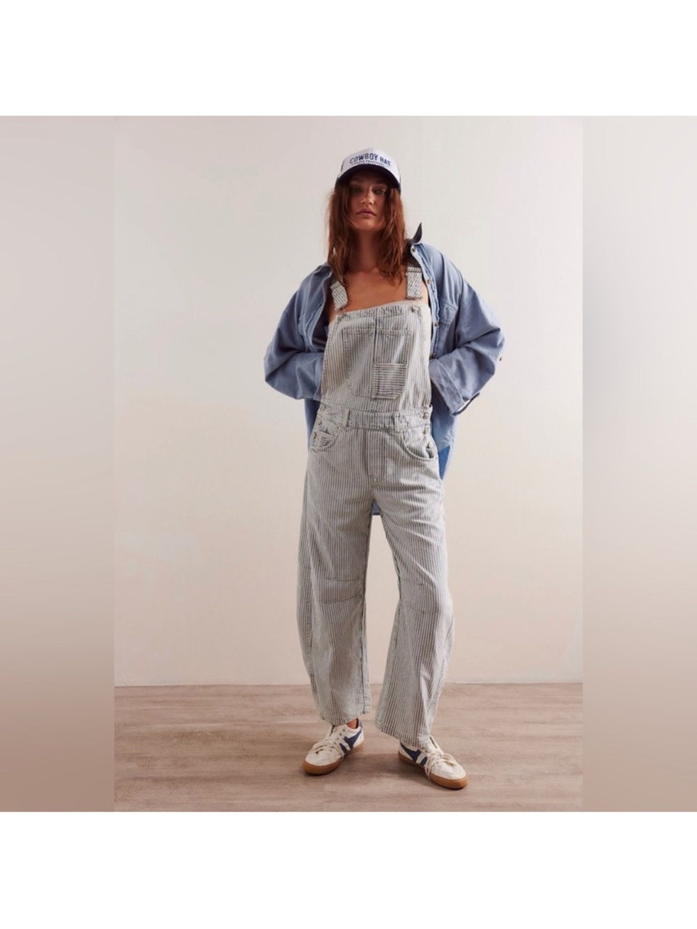 Free People We the Free Good Luck Striped Overalls size small sold out style
